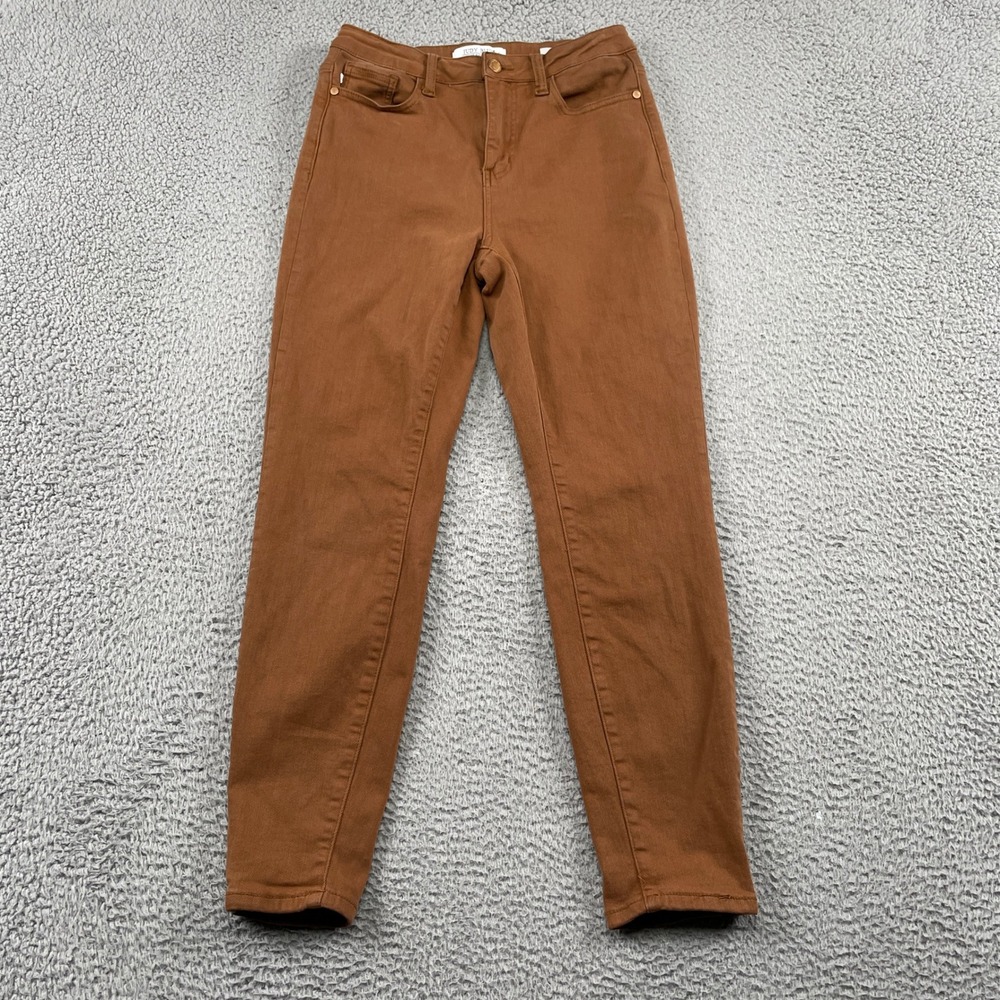 Judy Blue Pants Womens 5/27 Brown Slim Fit JB88105 BR Colored Denim Stretch